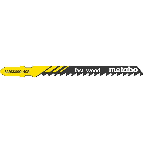 Metabo JIGSAW BLADE -HCS 3" 6 tpi Hardwood, softwood, chip-board, block-board, 7/32"-2" in. for quick cuts 623633000